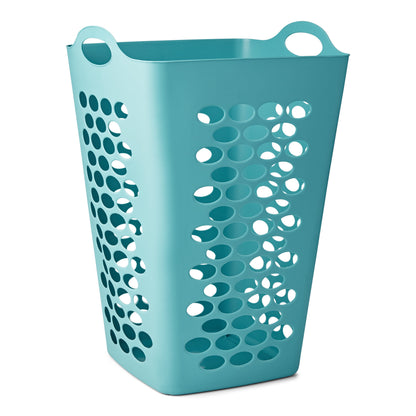 (3 Pack)  2 Bushel Flexible Square Laundry Hamper, Teal
