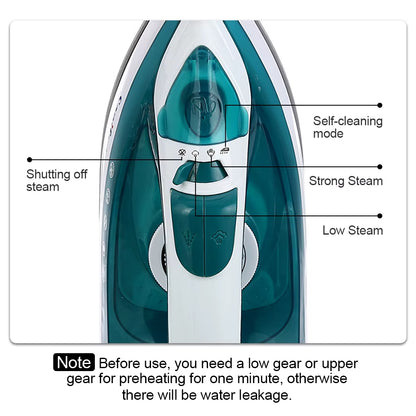 Electric Iron Portable Mini Garment Steamer Steam Iron for Clothing Iron Adjustable Ceramic Soleplate Iron for Ironing