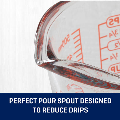 1-Cup Glass Measuring Cup with Easy-Grip Handle and Spout