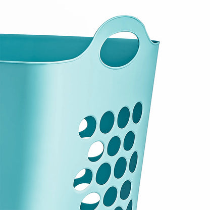 (3 Pack)  2 Bushel Flexible Square Laundry Hamper, Teal
