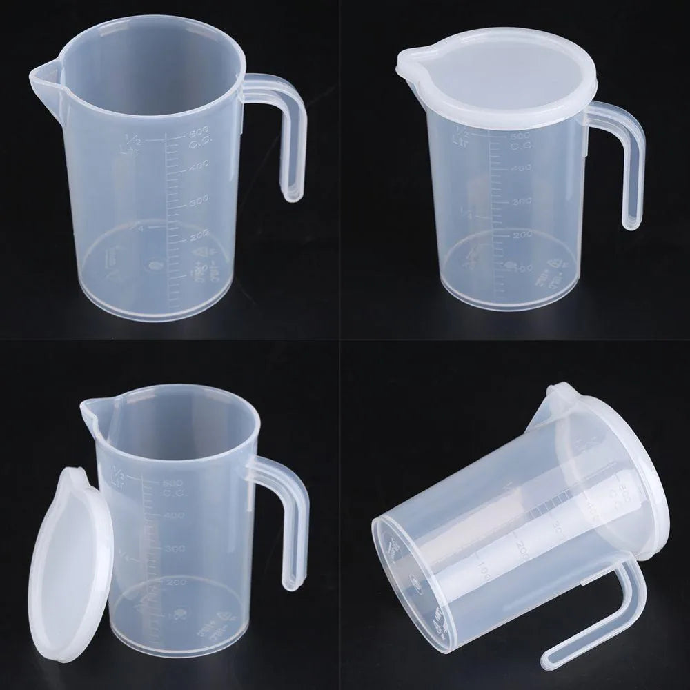 500-1000Ml Kitchen Measuring Cup Clear Plastic Measuring Cup Cups with Lid Kitchen Liquid Measure Cup Container