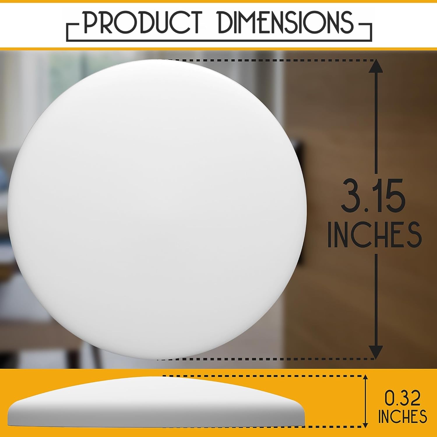 Door Stoppers - Large 3.15" (4 Pack) - Door Stoppers for Wall with Strong Back Adhesive - Quiet and Shock Absorbent Silicone Wall Protectors from Door Knobs - Protects Every Surface - White