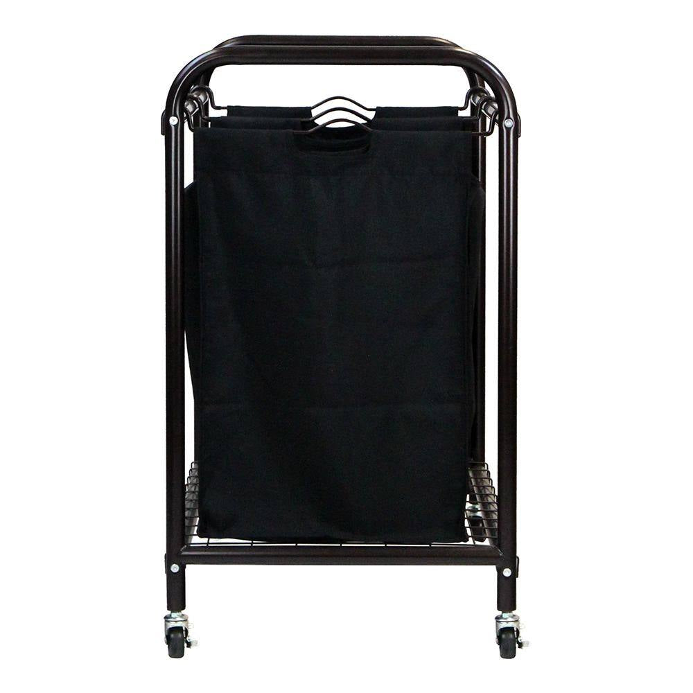 2-Bag Bronze Rolling Laundry Sorter