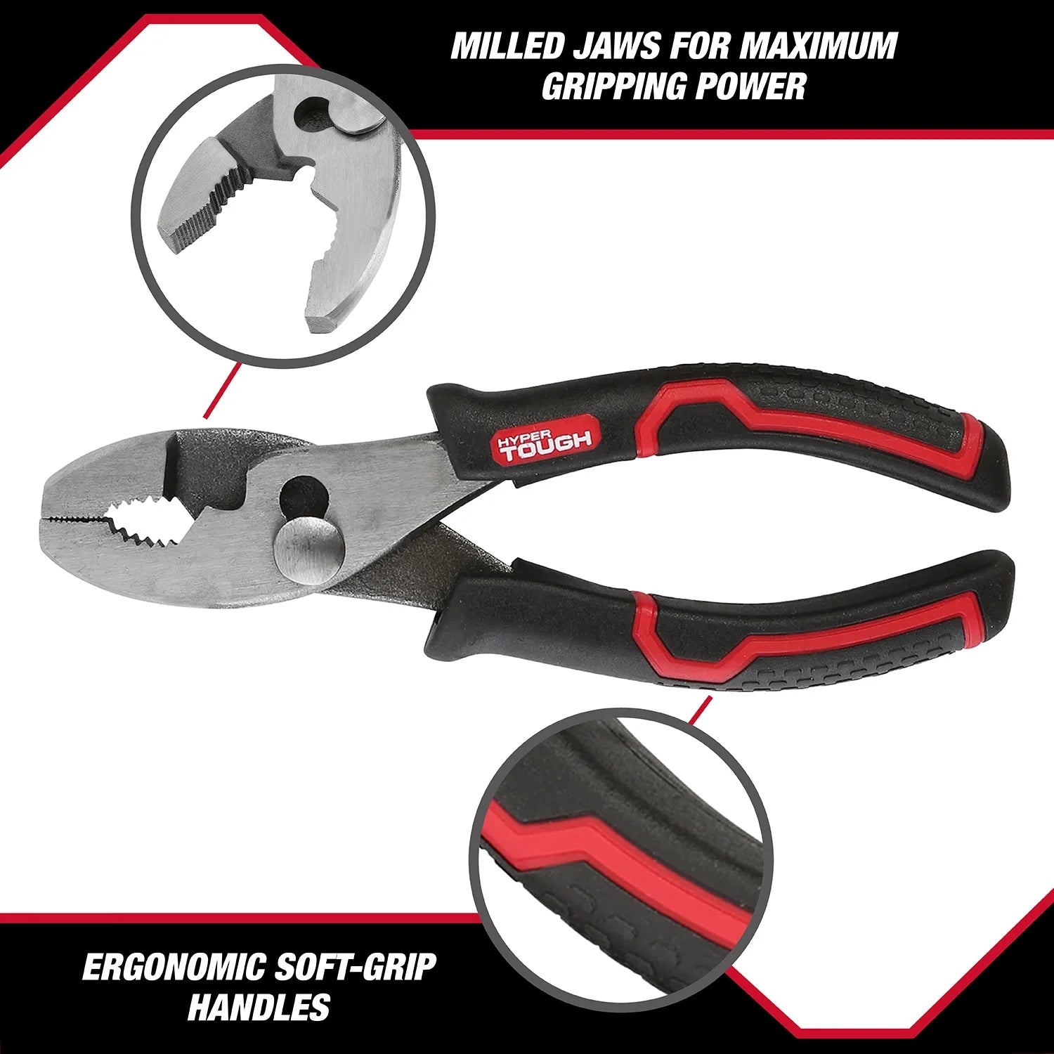 6-Inch Slip Joint Pliers with Ergonomic Soft Grip Handles